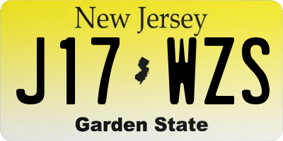 NJ license plate J17WZS