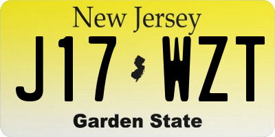 NJ license plate J17WZT