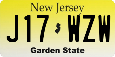 NJ license plate J17WZW