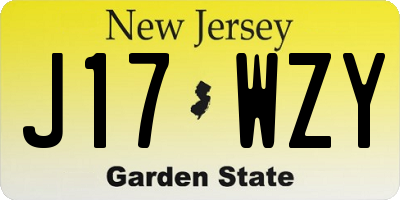 NJ license plate J17WZY