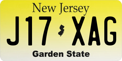 NJ license plate J17XAG