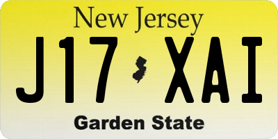 NJ license plate J17XAI