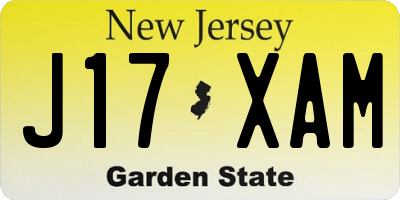 NJ license plate J17XAM