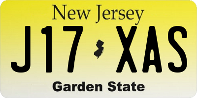 NJ license plate J17XAS