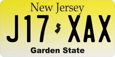 NJ license plate J17XAX