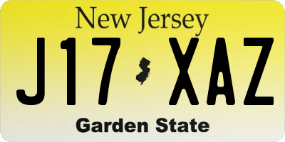 NJ license plate J17XAZ