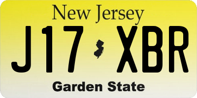 NJ license plate J17XBR