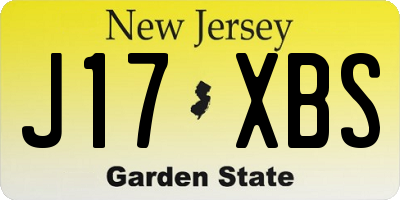 NJ license plate J17XBS