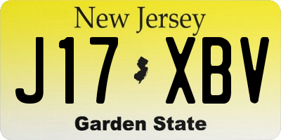 NJ license plate J17XBV
