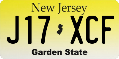 NJ license plate J17XCF
