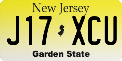 NJ license plate J17XCU