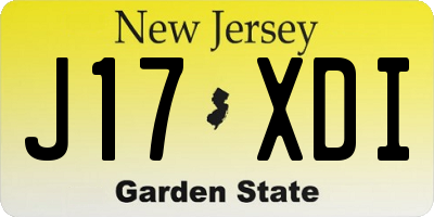 NJ license plate J17XDI