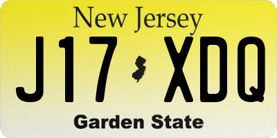 NJ license plate J17XDQ