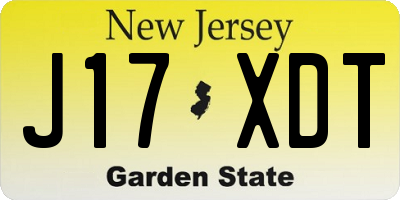 NJ license plate J17XDT
