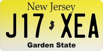 NJ license plate J17XEA