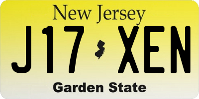 NJ license plate J17XEN