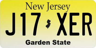 NJ license plate J17XER