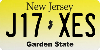 NJ license plate J17XES