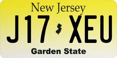 NJ license plate J17XEU