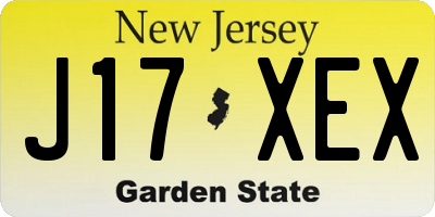 NJ license plate J17XEX