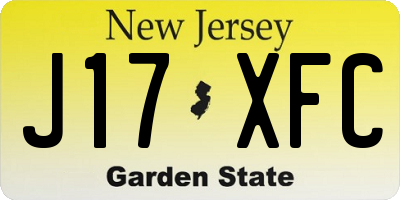 NJ license plate J17XFC