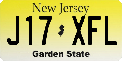 NJ license plate J17XFL