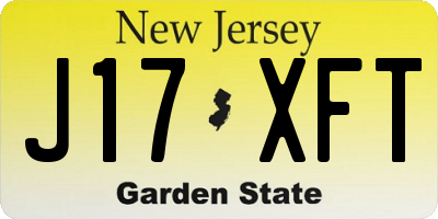 NJ license plate J17XFT