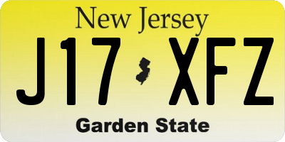 NJ license plate J17XFZ