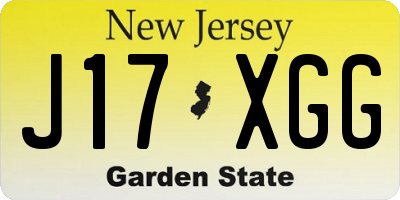NJ license plate J17XGG