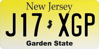 NJ license plate J17XGP