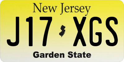NJ license plate J17XGS