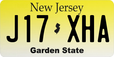 NJ license plate J17XHA