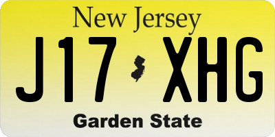 NJ license plate J17XHG