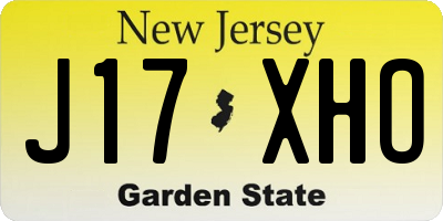 NJ license plate J17XHO