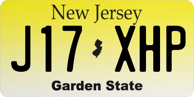 NJ license plate J17XHP