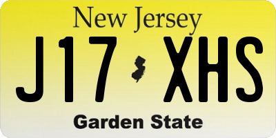 NJ license plate J17XHS