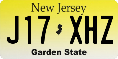 NJ license plate J17XHZ