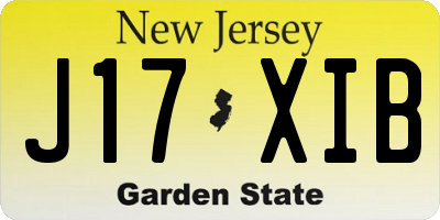 NJ license plate J17XIB