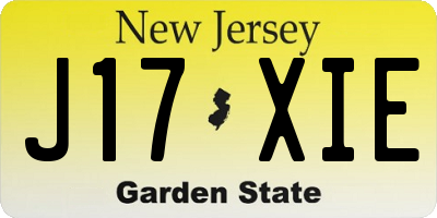 NJ license plate J17XIE
