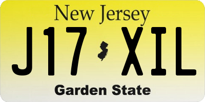 NJ license plate J17XIL