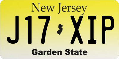 NJ license plate J17XIP