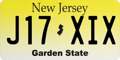 NJ license plate J17XIX