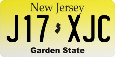 NJ license plate J17XJC