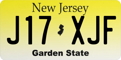 NJ license plate J17XJF