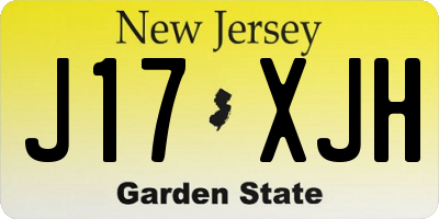 NJ license plate J17XJH