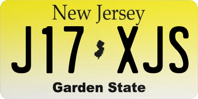 NJ license plate J17XJS