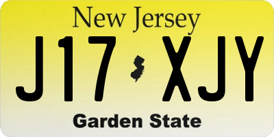 NJ license plate J17XJY