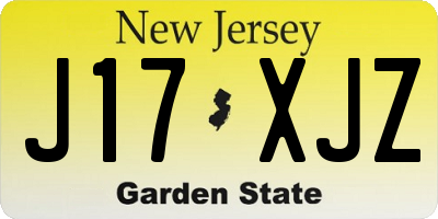 NJ license plate J17XJZ