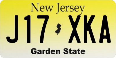 NJ license plate J17XKA