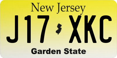 NJ license plate J17XKC